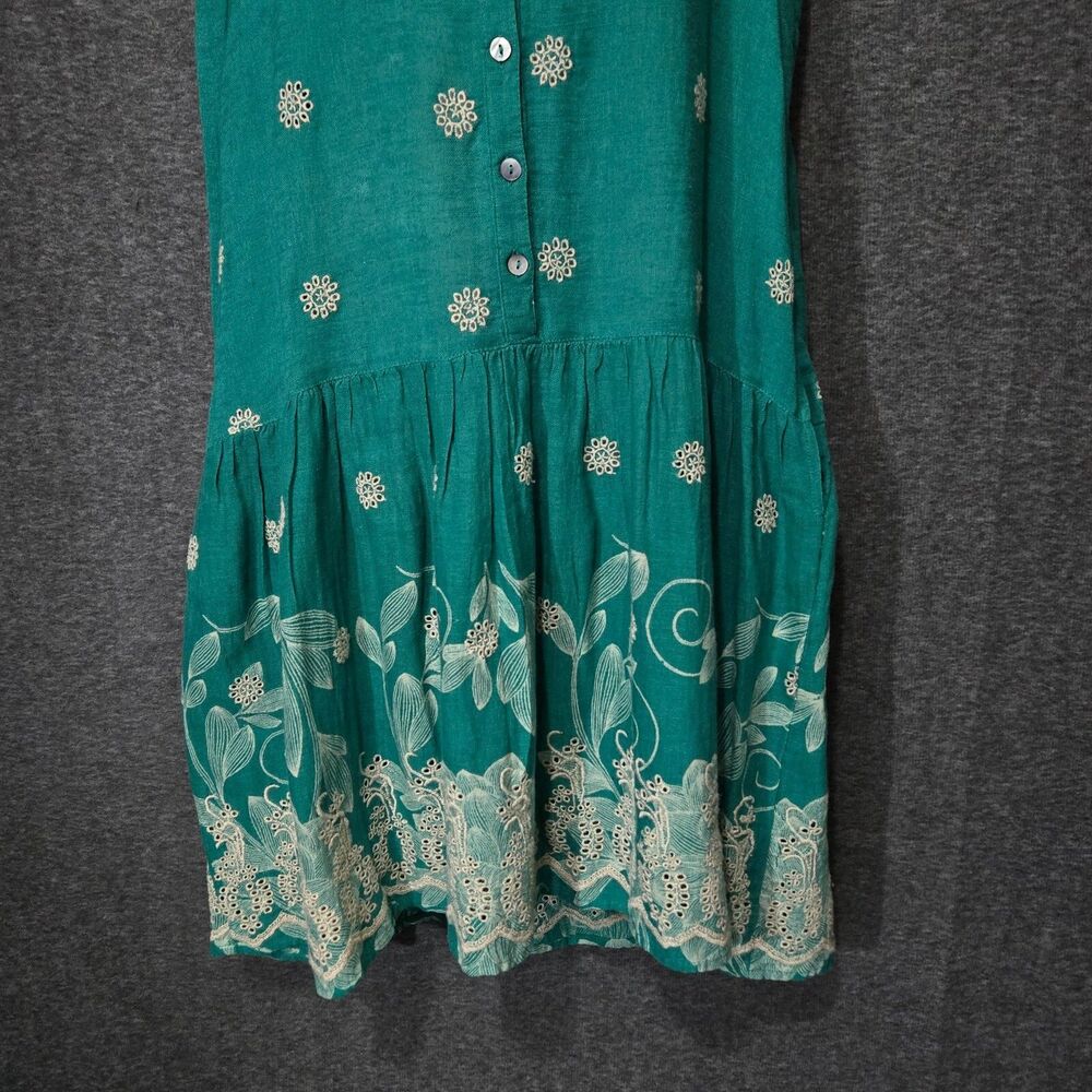 Maeve Anthropologie Pippa Green Swing Dress Womens XS Eyelet Embroidered - Picture 3 of 10